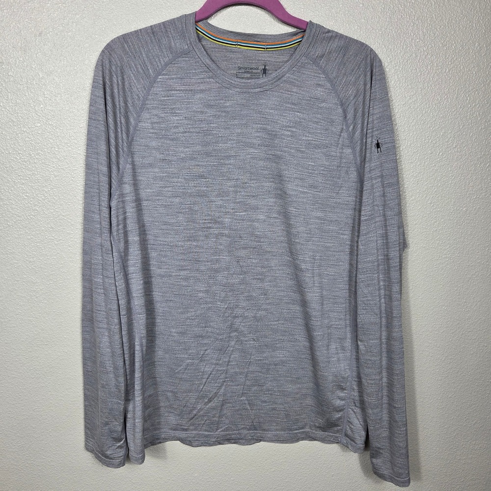 Smartwool Merino 150 Base Layer Long Sleeve Shirt Men's L Gray Wool Hiking